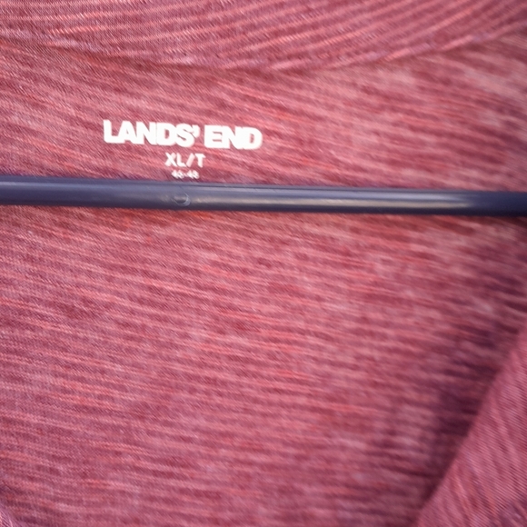 Lands End Long Sleeve Burgendy Polo  XLT - Picture 2 of 4